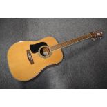 An Aria left handed acoustic guitar, model AW-20-LN, serial number 6100502003