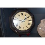 A large early 20th-century Gents of Leicester G.P.O bakelite case wall clock, of octagonal form,