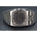 A gent's Omega Constellation automatic chronometer steel wrist watch having a baton numeral dial