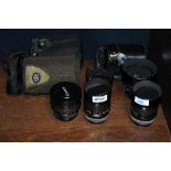 Five Canon Lenses. A Canon Fish-Eye FD 15mm 1:2,8 (15999), a Canon FD 17mm 1:4 ((13245) with Hood (