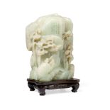 A CHINESE IMPERIALLY INSCRIBED JADE MOUNTAIN, QING DYNASTY