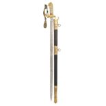 AN 1827 PATTERN NAVAL OFFICER’S SWORD BY HENRY WILKINSON, PALL MALL, LONDON, NO. 33593 FOR 1896