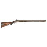 A FINE 12 BORE PERCUSSION D.B. BIG GAME SPORTING RIFLE BY JAMES SQUIRES, 12 CASTLE STREET,