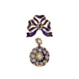 A VICTORIAN GOLD, ENAMEL AND DIAMOND LOCKET, 1880s