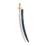 AN INDIAN TULWAR WITH BLADE SLOTTED FOR THE TEARS OF ALLAH, 19TH CENTURY