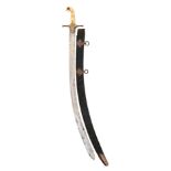 A HEAVY INDIAN SABRE BLADE FROM THE TALPUR ARMOURY, THE BLADE 18TH CENTURY; THE HILT 19TH CENTURY