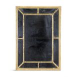 A WILLIAM IV GILTWOOD AND GESSO CUSHION SHAPED MIRROR, fitted with nine glass panels,