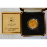 A 22ct gold Government of Gibraltar £50 coin  boxed  (approx. 15.97grms)