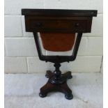 A late Regency rosewood combination games table, the rotating foldover top, revealing chess,