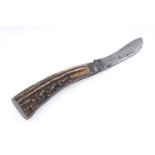 An 19th Century horn handled pruning knife