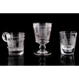 Three pieces of Sunderland glass