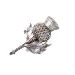 A Victorian naturalistic silver vinaigrette in the form of a thistle head, London 1876