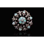 An Edwardian opal and diamond brooch pendant
