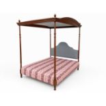 A 20th-century Georgian-style mahogany four-poster bed
