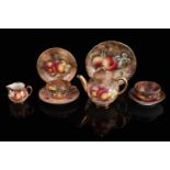 A Royal Worcester Fruit Painted miniature tea set