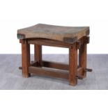 A 20th Century hickory-topped butchers block