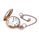 Reid & Sons, Newcastle upon Tyne: an 18ct yellow gold cased half-hunter pocket watch