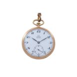 Omega: a 9ct yellow gold cased open faced pocket watch