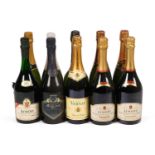 Ten mixed Champagne and Cava