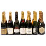Fourteen bottles of mixed champagne