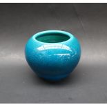 A 19th century Chinese turquoise crackle glazed water pot of globular form,