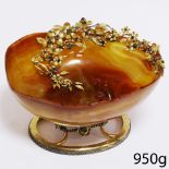 ALEXANDRE REZA, CARNELIAN GEM SET BOWL,