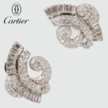 CARTIER PARIS, PAIR OF FANTASTIC ART-DECO DIAMOND EARRINGS,
