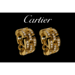 CARTIER, PAIR OF MAILLON PANTHERE DIAMOND EARRINGS,