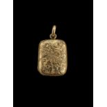 ANTIQUE GOLD DOUBLE LOCKET PENDANT