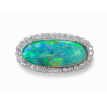 OPAL AND DIAMOND BROOCH