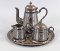 Historismus Kaffeekern auf Tablett um 1900