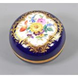 Meissen Kobalt Deckeldose *Blumenbouquet*