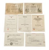 Konvolut Urkunden 2. Weltkrieg