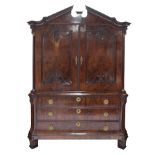 AN 18TH CENTURY DUTCH MAHOGANY PRESS CUPBOARD