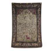 AN ISFAHAN TEHERAN TREE OF LIFE PRAYER RUG, PERSIAN