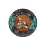 A RARE JAPANESE CLOISONNE DISH ATTRIBUTED TO NAMIKAWA YASUYUKI (1845-1927)