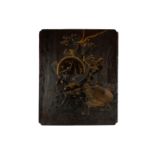 A LARGE AND FINE JAPANESE TAKAMAKI-E LACQUERED WOOD PANEL