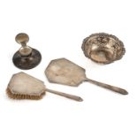A SILVER BOWL AND THREE FURTHER ITEMS (4)