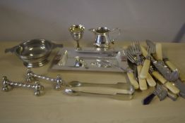 Quaich silver plated together with other silver pl