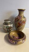 Set of Chinese cloisonne and Noritake porcelain decorative wares