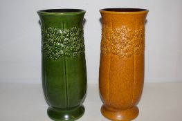Pair of Bay Keramik West German ceramic floor vases, model 750/35, baluster form with flared rims