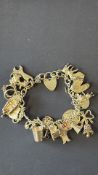 Silver charm bracelet Weight 62.5g