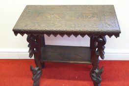 Carved Anglo-Indian Hardwood Occasional Table