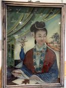 Late 19th early 20th century Chinese reverse glass
