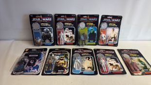 Set of 10 Kenner/Hasbro Star Wars carded action figures