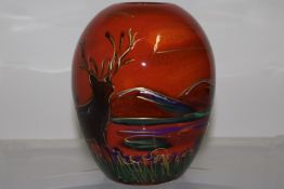 Anita Harris stag vase signed in gold