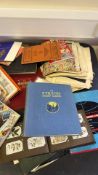 Collection of stamp albums, loose stamps and cigarette cards