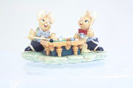 Pendelfin billiards group of two mice at a pool table