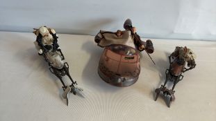 Group of Star Wars landspeeder and speeder-bike models with figures