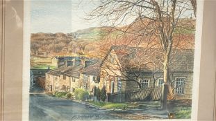 B. Tomlinson (signed), village street scene watercolour, 1988